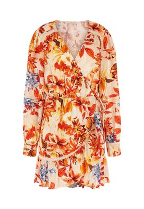 Guess Sukienka letnia Hafa W3GK34 WFCY0 Kolorowy Regular Fit. Materiał: wiskoza. Wzór: kolorowy. Sezon: lato