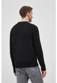 Calvin Klein Jeans Sweter z domieszką wełny J30J319660.PPYY męski kolor czarny. Kolor: czarny. Materiał: wełna. Długość rękawa: raglanowy rękaw. Wzór: aplikacja #4