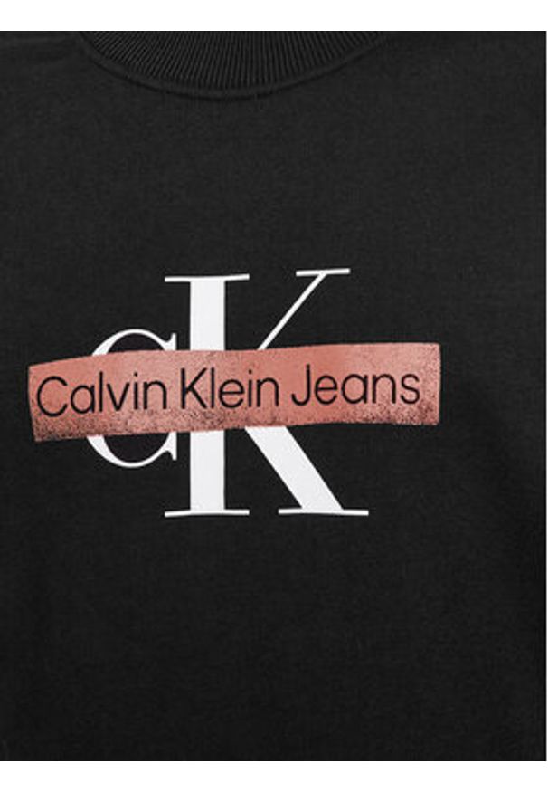 Calvin Klein Jeans Bluza Monologo Stencil J30J324113 Czarny Relaxed Fit. Kolor: czarny. Materiał: bawełna, syntetyk
