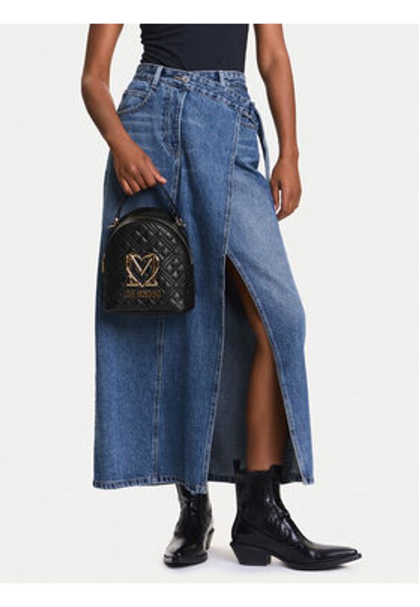 Love Moschino - LOVE MOSCHINO Plecak JC4304PP0MK1200A Czarny. Kolor: czarny. Materiał: skóra