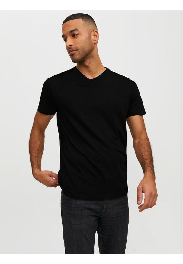 Jack & Jones T-Shirt Basic 12156102 Czarny Standard Fit. Kolor: czarny. Materiał: bawełna