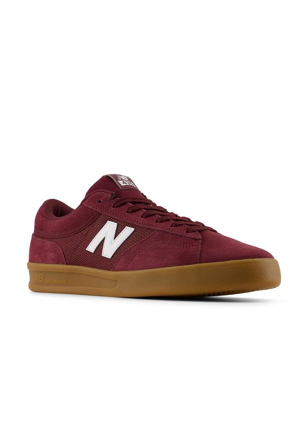 Buty unisex New Balance Numeric UN430BYG – bordowe. Kolor: czerwony. Materiał: dresówka, skóra. Szerokość cholewki: normalna. Sport: skateboard