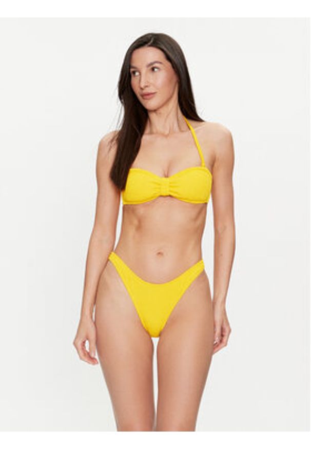 Hunkemöller Dół od bikini Crinkle 205680 Żółty. Kolor: żółty. Materiał: syntetyk