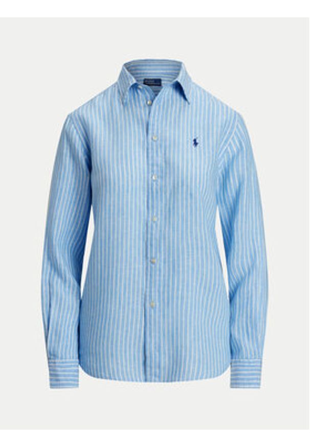 Polo Ralph Lauren Koszula 211970691004 Niebieski Regular Fit. Typ kołnierza: polo. Kolor: niebieski. Materiał: len