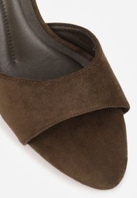 Born2be - Zielone Klapki na Lakierowanej Szpilce Felesh. Okazja: na co dzień. Kolor: zielony. Materiał: lakier. Styl: casual, elegancki, klasyczny #9