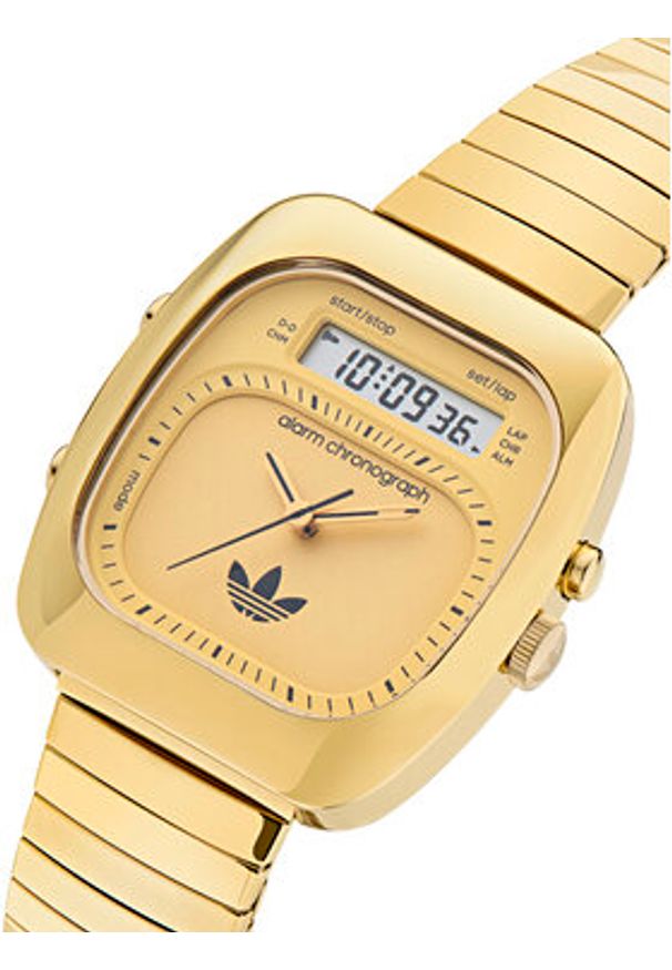 Adidas - adidas Zegarek Retro Wave Three Chronograph AOSY25014 Złoty. Kolor: złoty. Styl: retro