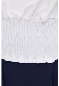 XT Studio bluzka bawełniana damska kolor biały gładka. Okazja: na co dzień. Kolor: biały. Materiał: bawełna. Wzór: gładki. Styl: casual #2