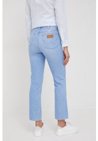 Wrangler jeansy WILD WEST CRYSTAL ICE damskie high waist. Stan: podwyższony. Kolor: niebieski #3