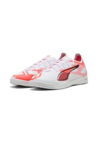 Puma - Buty piłkarskie ULTRA 5 PRO COURT PUMA White Black Glowing Red. Kolor: czerwony, biały, wielokolorowy, czarny. Sport: piłka nożna