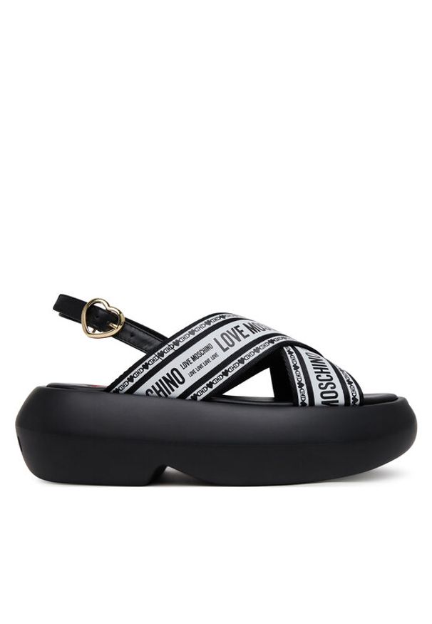 Love Moschino - LOVE MOSCHINO Sandały JA16207I0MIX200A Czarny. Kolor: czarny. Materiał: materiał