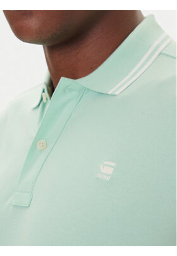 G-Star RAW - G-Star Raw Polo Dunda D17127-5864 Zielony Slim Fit. Typ kołnierza: polo. Kolor: zielony. Materiał: bawełna