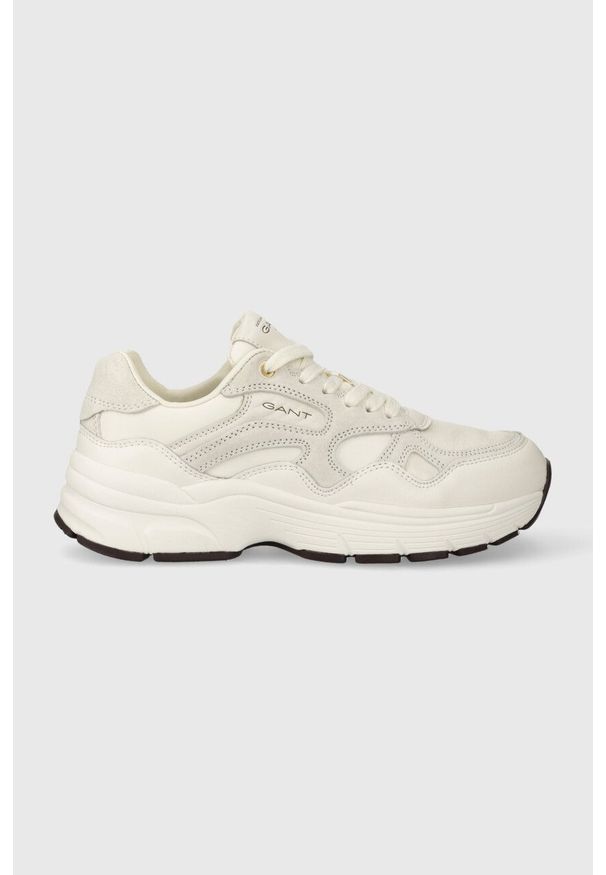 GANT - Gant sneakersy skórzane Neuwill kolor biały 27531198.G29. Nosek buta: okrągły. Kolor: biały. Materiał: skóra. Obcas: na platformie