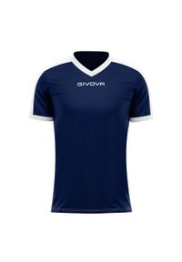 Koszulka piłkarska dla dorosłych Givova Revolution Interlock. Kolor: biały, wielokolorowy, niebieski. Sport: piłka nożna