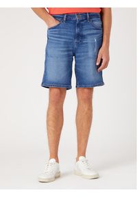 Wrangler Szorty jeansowe Frontier W16WYLZ91 112331085 Niebieski Regular Fit. Kolor: niebieski. Materiał: jeans, bawełna