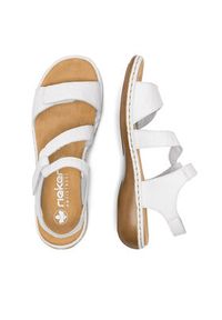 Rieker Sandały 659C7-80 Biały. Kolor: biały. Materiał: zamsz, skóra #7