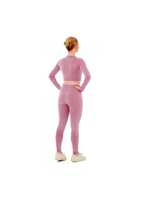 XTREME SOCKSWEAR - Damski zestaw sportowy Xtreme - legginsy sportowe + sportowy Croptop - Różowy. Kolor: różowy. Sport: fitness