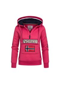 Bluza sportowa damska Geographical Norway Gymclass. Kolor: różowy. Materiał: poliester