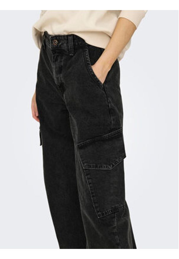only - ONLY Jeansy 15297358 Czarny Loose Fit. Kolor: czarny