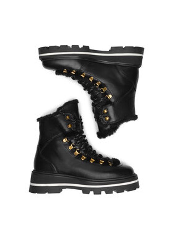 Gino Rossi - GINO ROSSI Trzewiki SINEN-24FW238 Czarny. Kolor: czarny. Materiał: skóra