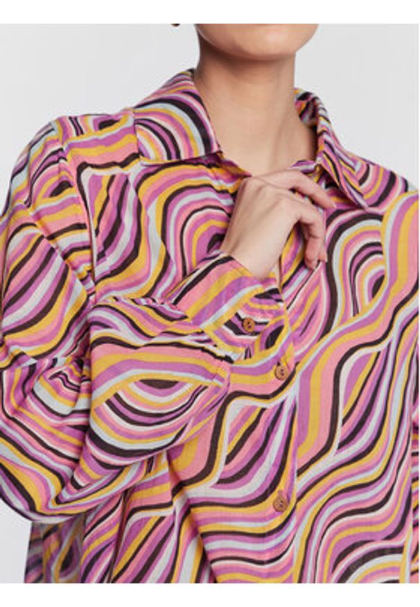 Billabong Koszula Swell EBJWT00102 Fioletowy Oversize. Kolor: fioletowy. Materiał: bawełna