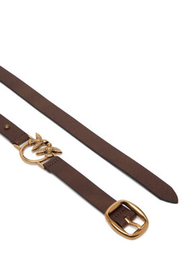 Pinko - PINKO Pasek Damski Dita H2 Belt 20251 PLT01 104796 A2GG Brązowy. Kolor: brązowy. Materiał: skóra