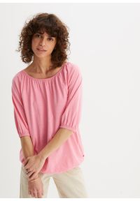 bonprix - T-shirt z czystej bawełny organicznej. Kolor: różowy. Materiał: bawełna. Długość rękawa: krótki rękaw. Długość: krótkie #1