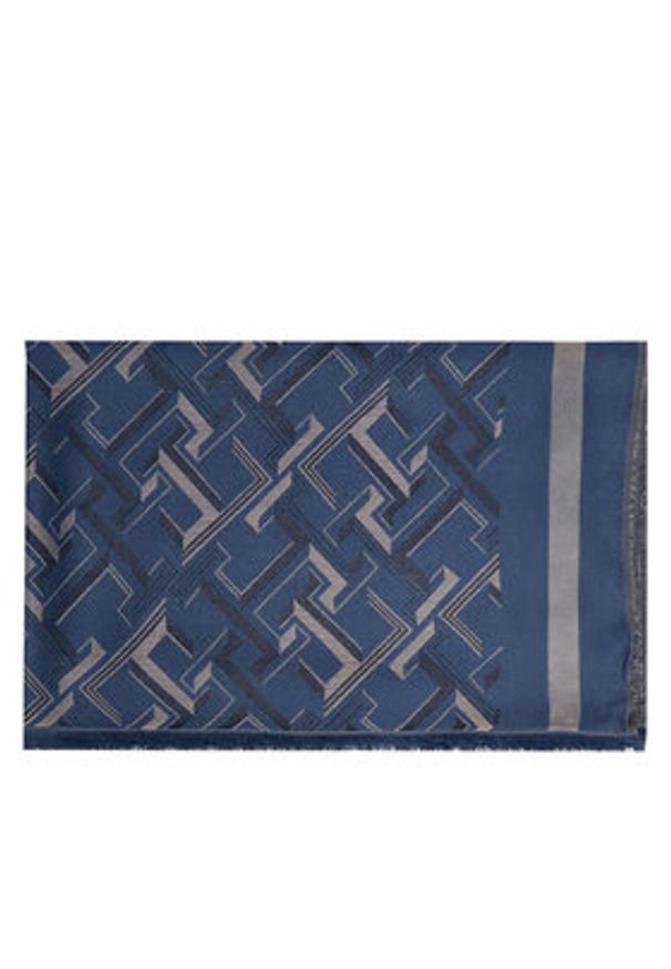 TOMMY HILFIGER - Tommy Hilfiger Szal Distinct Jacquard Scarf AW0AW16372 Niebieski. Kolor: niebieski. Materiał: wiskoza
