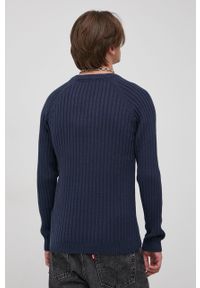 !SOLID - Solid Sweter bawełniany męski kolor granatowy. Kolor: niebieski. Materiał: bawełna. Długość rękawa: raglanowy rękaw