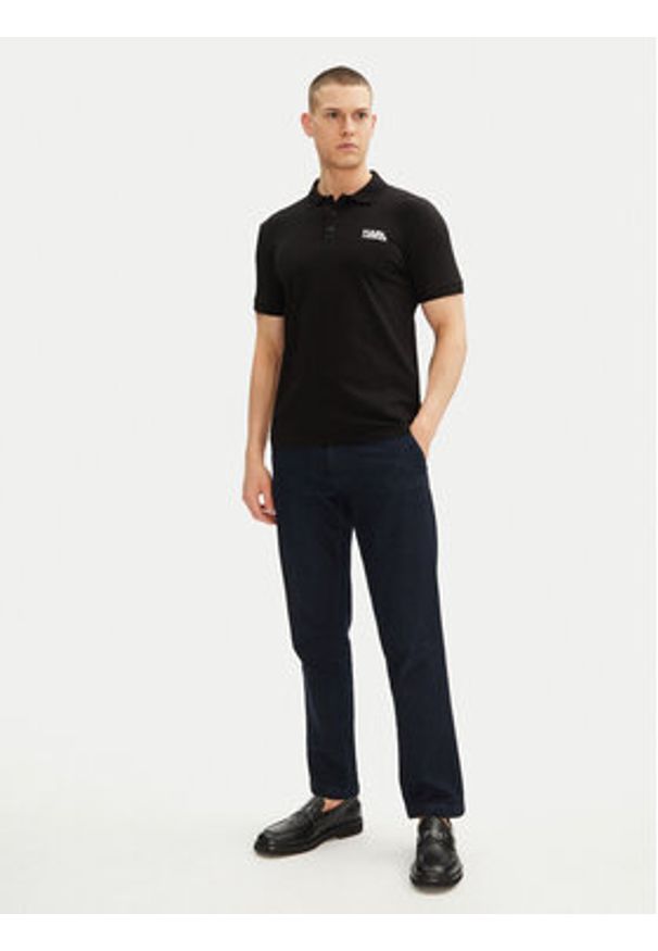 Karl Lagerfeld - KARL LAGERFELD Polo 745088 552235 Czarny Regular Fit. Typ kołnierza: polo. Kolor: czarny. Materiał: bawełna