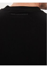 Karl Lagerfeld - KARL LAGERFELD T-Shirt 755053 542221 Czarny Regular Fit. Typ kołnierza: dekolt w karo. Kolor: czarny. Materiał: bawełna