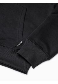 Ombre Clothing - Bluza męska z kapturem B1085 - czarna - L. Typ kołnierza: kaptur. Kolor: czarny. Materiał: poliester, bawełna #5