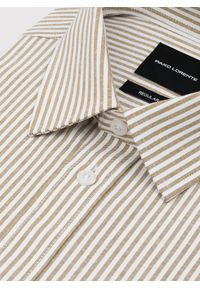 Pako Lorente - PAKO LORENTE - Beżowa koszula męska w paski. Kolor: beżowy. Materiał: bawełna, poliester. Długość: długie. Wzór: paski. Sezon: jesień #7
