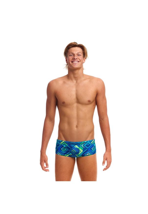 FUNKY TRUNKS - Kąpielówki spodenki na basen męskie Funky Trunks Help Me. Kolor: zielony, niebieski, wielokolorowy