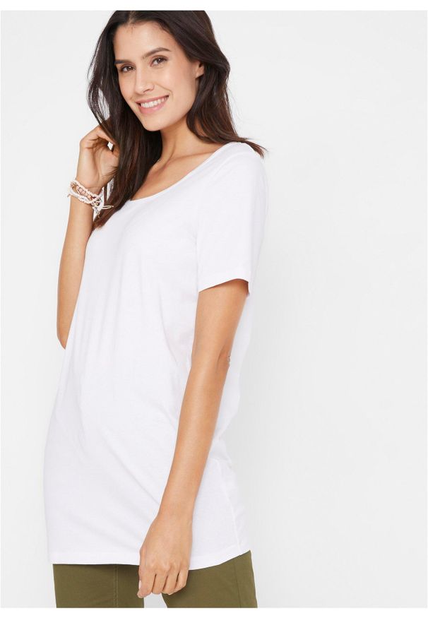 bonprix - Długi shirt (2 szt.). Kolor: niebieski. Długość: długie