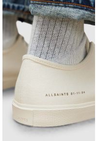AllSaints tenisówki skórzane THEO męskie kolor beżowy MZ044Z. Nosek buta: okrągły. Zapięcie: sznurówki. Kolor: beżowy. Materiał: skóra. Styl: klasyczny #3