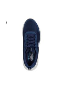 skechers - Męskie EDGERIDE REKZE Sneakersy Granatowy / Biały. Kolor: biały, niebieski, wielokolorowy. Materiał: guma, materiał. Szerokość cholewki: normalna