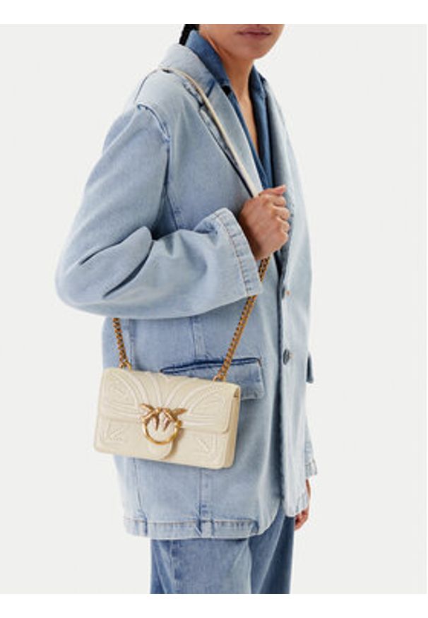 Pinko - PINKO Torebka Love One Mini Cl PE 25 PLTT 100059 A2C3 Biały. Kolor: biały. Materiał: skórzane
