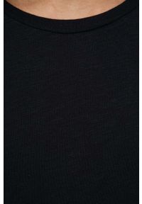 AMERICAN VINTAGE - American Vintage longsleeve bawełniany kolor czarny gładki. Kolor: czarny. Materiał: bawełna. Długość rękawa: długi rękaw. Długość: długie. Wzór: gładki. Styl: vintage #3