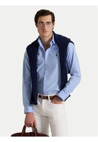 Polo Ralph Lauren Koszula 710929348009 Błękitny Slim Fit. Typ kołnierza: polo. Kolor: niebieski. Materiał: bawełna #5