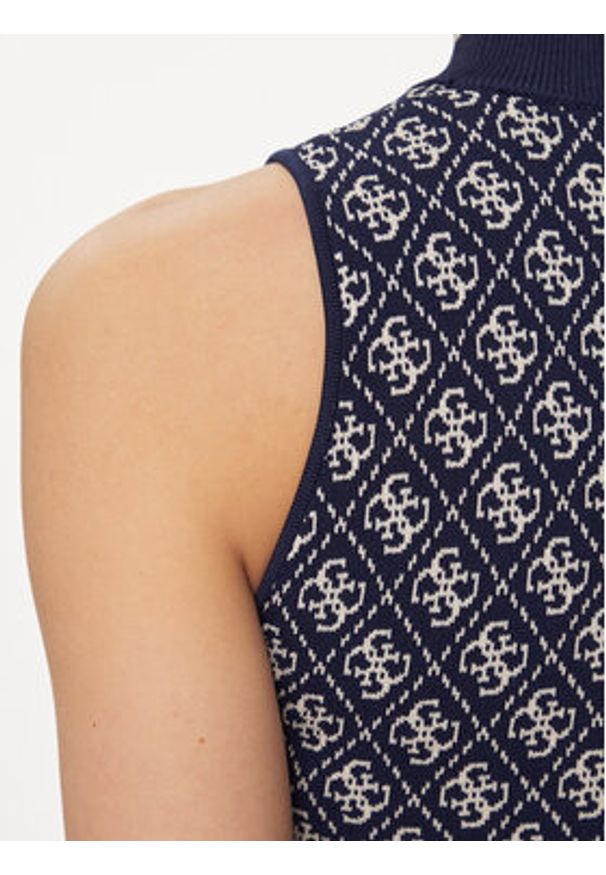 Guess Sweter Lise W3YR26 Z37K0 Granatowy Regular Fit. Kolor: niebieski. Materiał: wiskoza, syntetyk