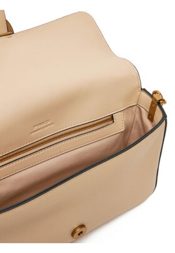 Pinko - PINKO Torebka Love One Classic Fl 104524 A0QO C50Q Beżowy. Kolor: beżowy. Materiał: skórzane
