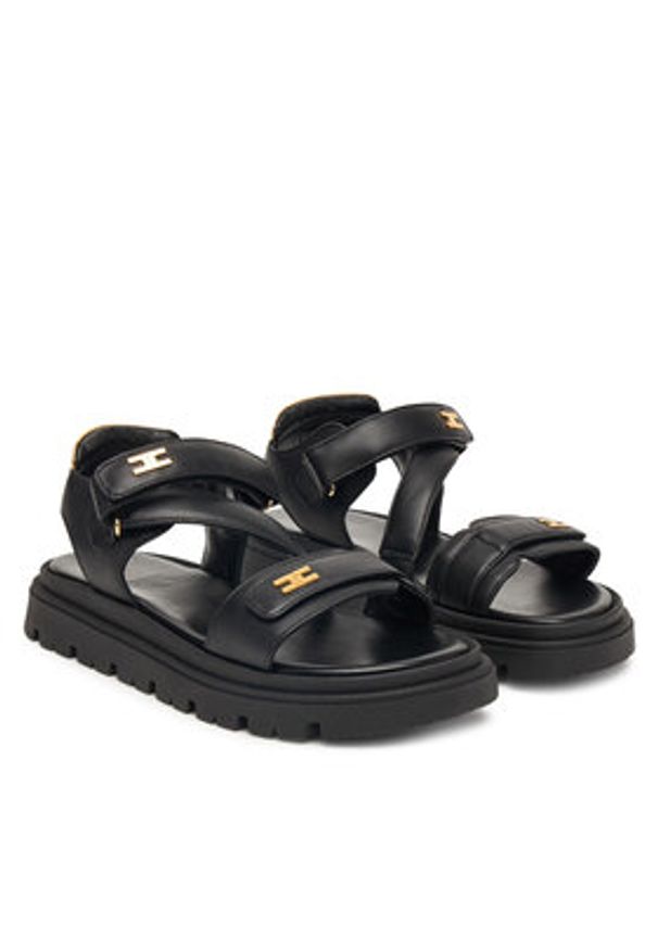 Elisabetta Franchi Sandały F4A2-E0586-1733 Czarny. Kolor: czarny. Materiał: skóra