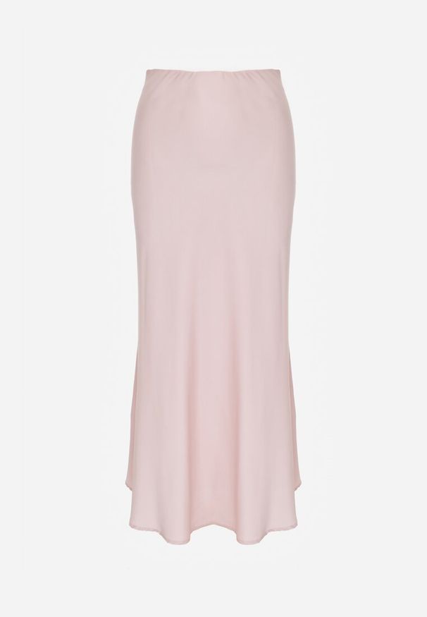 Renee - Różowa Koktajlowa Spódnica z Satyny o Rozkloszowanym Kroju Zinnivira. Kolor: różowy. Materiał: satyna. Styl: wizytowy