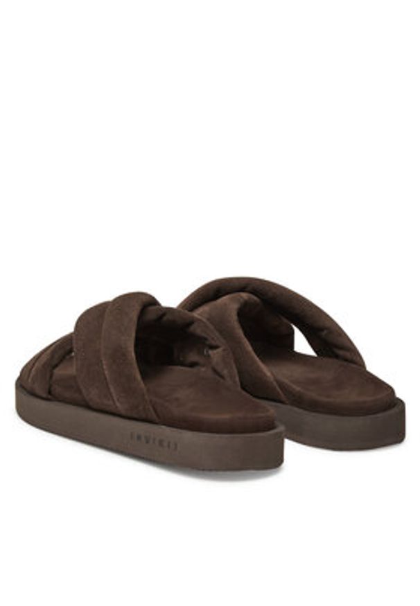 Inuikii Klapki Suede Crossed 50102-500 Brązowy. Kolor: brązowy. Materiał: zamsz, skóra