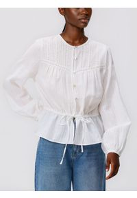 Reserved - Bawełniana bluzka - biały. Kolor: biały. Materiał: bawełna #1