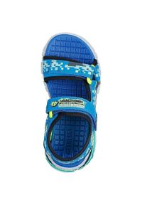 skechers - Sandały Skechers Mega-splash 4k, Dzieci. Kolor: niebieski. Materiał: zamsz, materiał