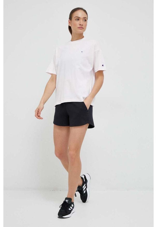 Champion t-shirt bawełniany kolor różowy. Kolor: różowy. Materiał: bawełna