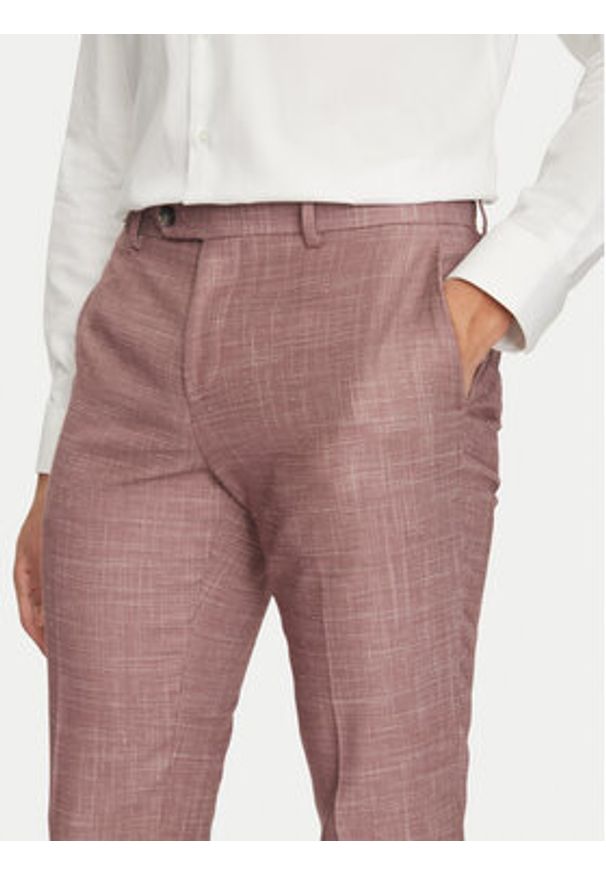 BOSS Spodnie materiałowe H-Genius-251 50535685 Różowy Slim Fit. Kolor: różowy. Materiał: wełna
