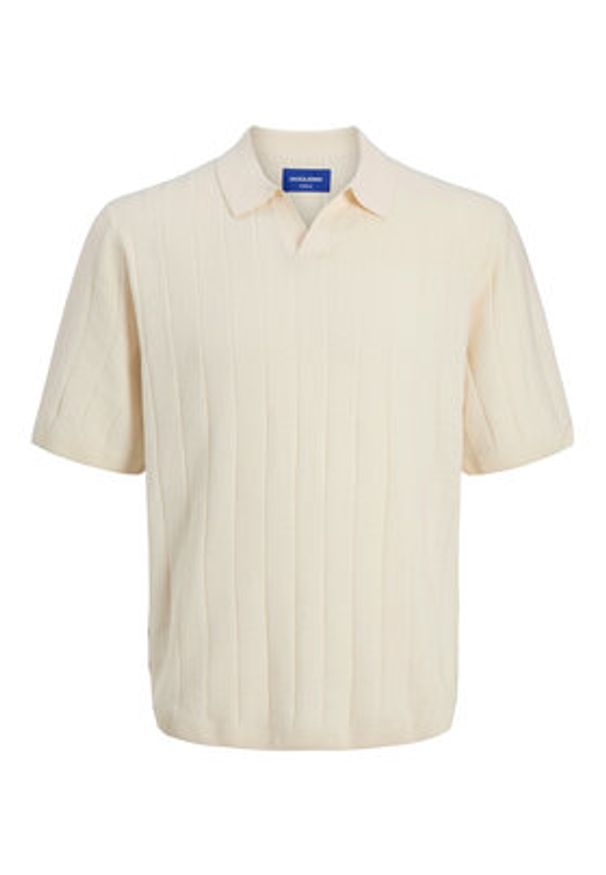 Jack & Jones Polo Varenna 12272578 Beżowy Relaxed Fit. Typ kołnierza: polo. Kolor: beżowy. Materiał: bawełna