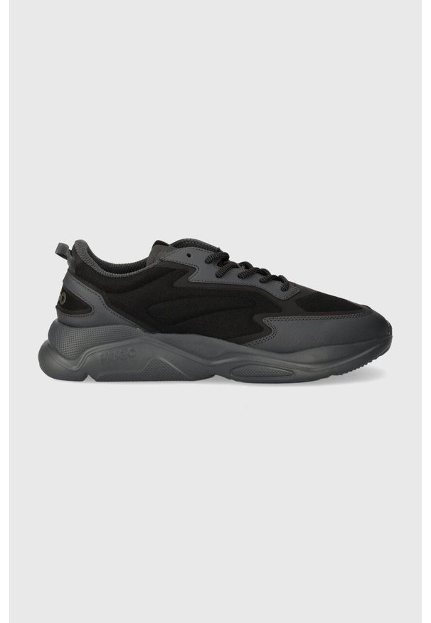 Hugo - HUGO sneakersy Leon kolor szary 50503044. Nosek buta: okrągły. Zapięcie: sznurówki. Kolor: szary. Materiał: guma